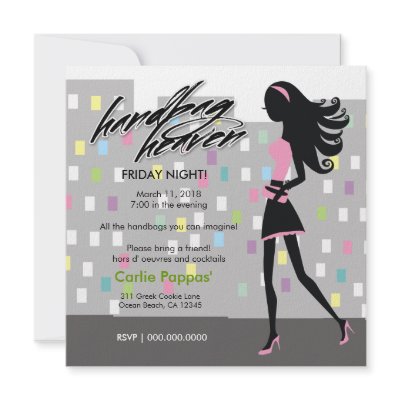 311-Stylish City Girl | Light Pink Colorful Personalized Invite by Jill311
