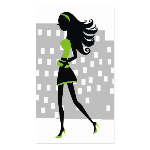 311-Stylish City Girl | Lime Green Business Cards