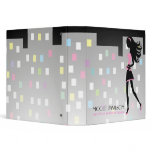 311-Stylish City Girl Night | Light Pink Colorful 3 Ring Binder