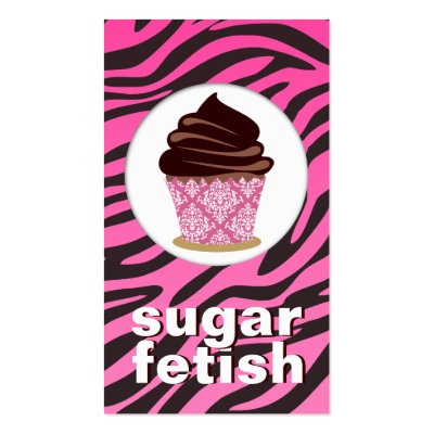 311-Sugar Fetish | Chic Chocolate Zebra & Damask Business Card by Jill311