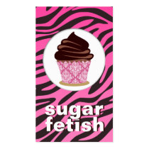 311-Sugar Fetish | Chic Chocolate Zebra & Damask Business Card
