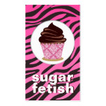 311-Sugar Fetish | Chic Chocolate Zebra &amp; Damask Business Card