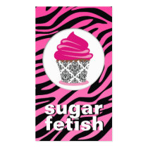 311-Sugar Fetish | Chic Zebra & Damask Business Card