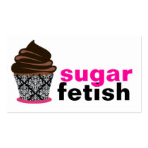 311-Sugar Fetish | Chocolate Black Damask Diva Business Card