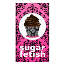 311-Sugar Fetish | Chocolate & Elegant Damask Business Card Template
