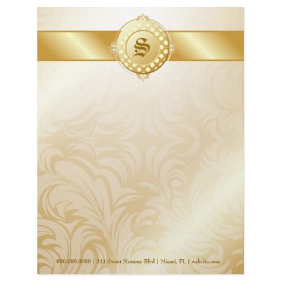 311-Superfine Golden Sugar Monogram Letterhead Template by Jill311