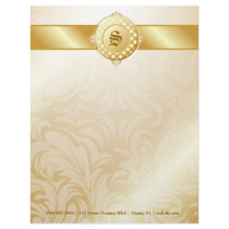311-Superfine Golden Sugar Monogram Letterhead Template