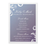 311-Swanky Swirl Dinner / Drink Menu Hydrangea Personalized Announcement