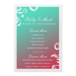 311-Swanky Swirl Dinner Menu Turquiose Dream Invitations