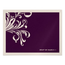 311-Swanky Swirls Eggplant RSVP Metallic Invite
