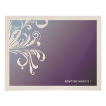 311-Swanky Swirls Hydrangea RSVP Metallic Invitations