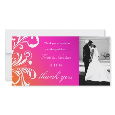 311-Swanky Swirls Thank You Photo Card Wild Sunset by Jill311