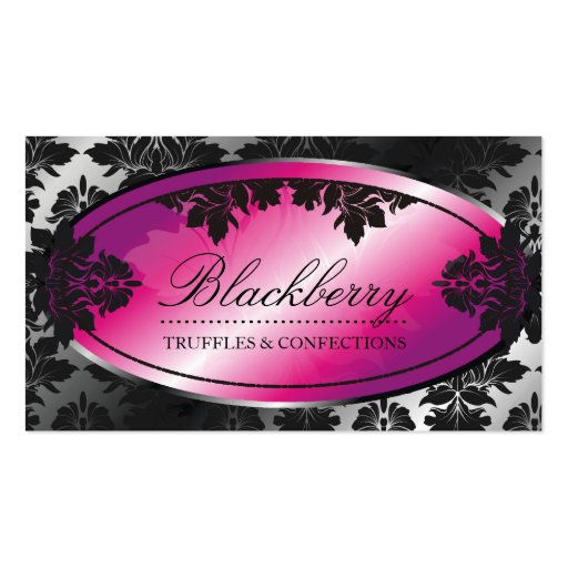 311-Sweet Blackberry Truffle Damask Business Card Templates (front side)
