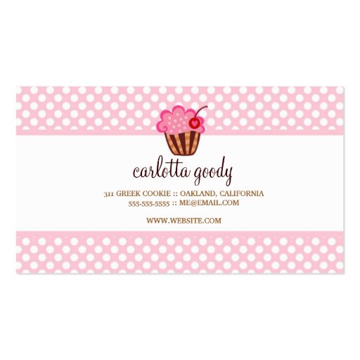 311 Sweet Cakes Cupcake Business Card (back side)