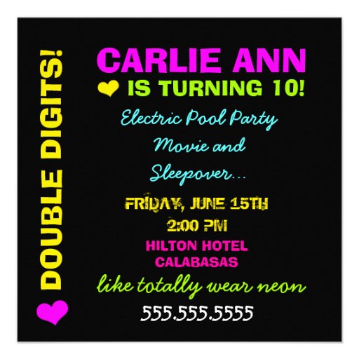 311 Sweet Neon Punk Invite