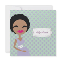 311-Sweet Pregnant Mommy Zebra - Ethnic Personalized Announcements