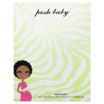 311-Sweet Pregnant Mommy Zebra Lime - Ethnic Letterhead Design