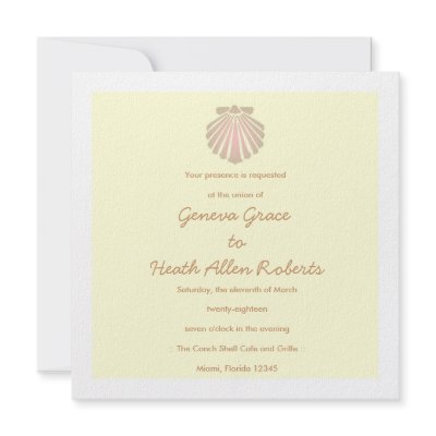311-Sweet Shell Ecru Invitation by Jill311