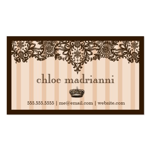 311 Sweetique Brown Cream & Espresso Chandelier Business Card Templates (back side)