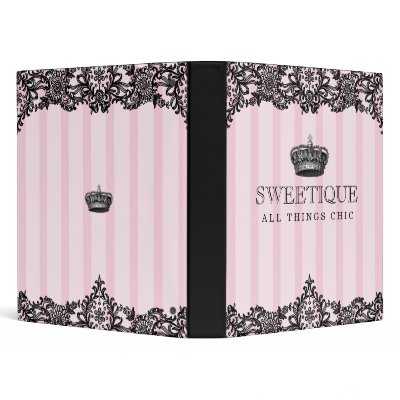 311 Sweetique Pink Stripes & Lace Binders