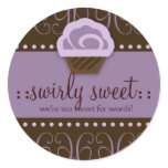 311 Swirly Sweet Purple Chocolate Round Sticker