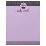 311 Swirly Sweet Purple Gray Custom Letterhead