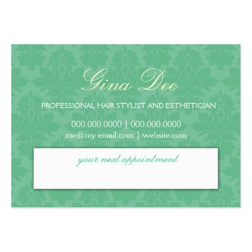 311 Teal Delight Appointment Card Business Card Template (back side)