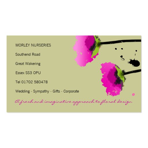 311 THE FLOWER GARDEN EXCLUSIVE SAGE GREEN BUSINESS CARDS (back side)