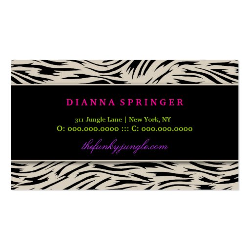 311-The Funky Jungle | Lime Flowers Business Cards (back side)