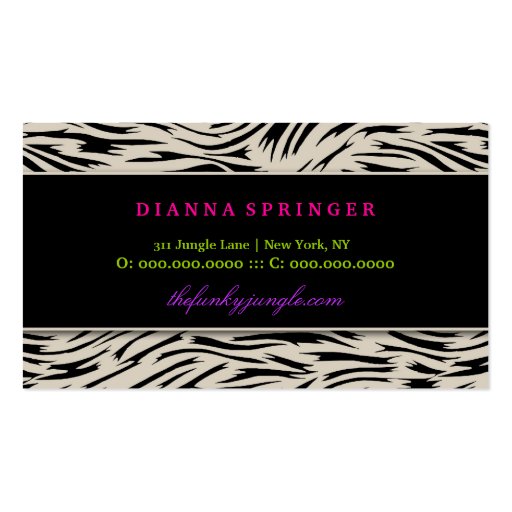 311-The Funky Jungle | Pink Flowers Business Card Template (back side)