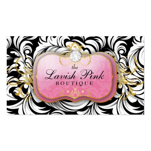311-The Lavish Pink Plate | Diamond Business Card Templates (front side)