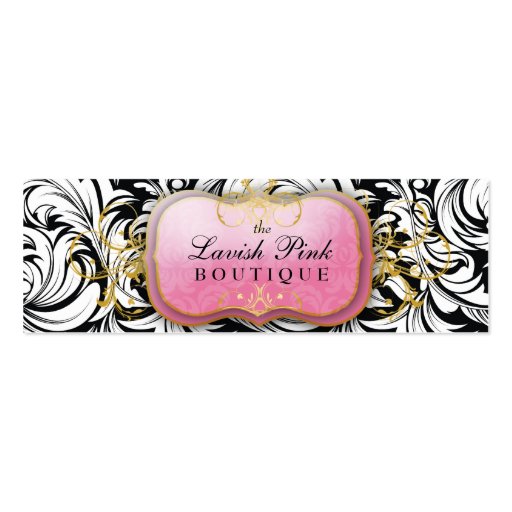311-The Lavish Pink Plate Hang Tag /Business Card (front side)