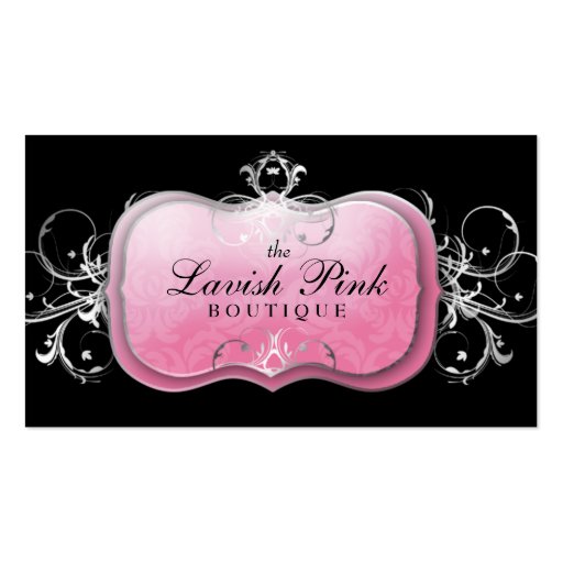 311 The Lavish Pink Plate Silver Business Card Templates (front side)