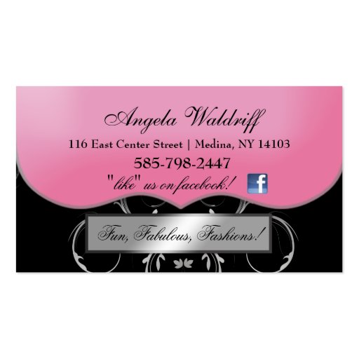 311-The Lavish Pink Plate | Silver Business Card Templates (back side)