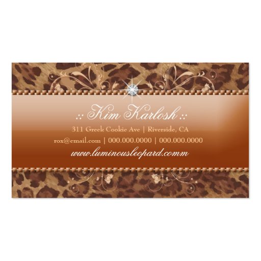 311 The Luminous Leopard Business Card Template (back side)