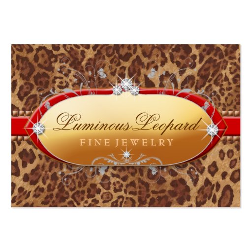 311 The Luminous Leopard Red Trim Business Cards