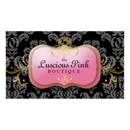 311-The Luscious Pink Plate | Black Business Card