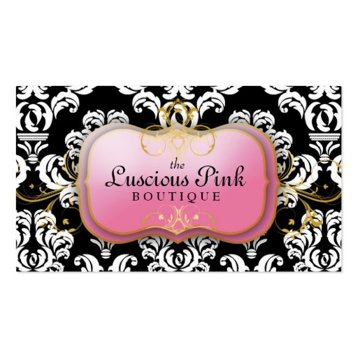 311-The Luscious Pink Plate | Black Business Cards