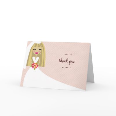 311-TOO CUTIE WEDDING THANK YOU BLONDE Card