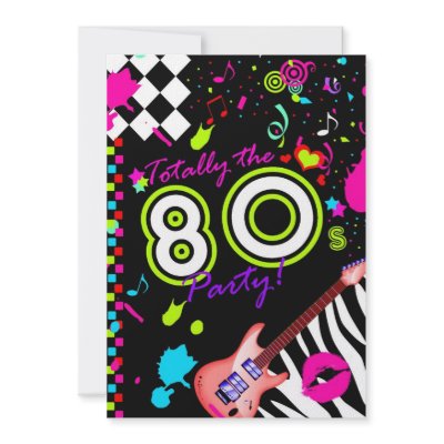 311 Totally the 80s Party - Red Guitar Personalized Announcement by Jill311