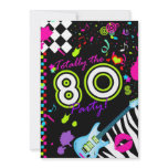 311-Totally the 80s Party - Turquoise Guitar Custom Invitation