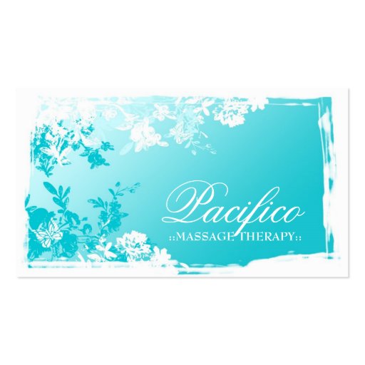 311-TRANQUIL GARDEN BLUE FADE BUSINESS CARD TEMPLATES (front side)