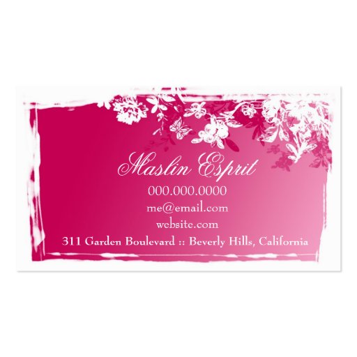 311 TRANQUIL GARDEN PINK FADE BUSINESS CARD (back side)