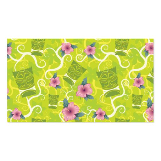 311-Tropical Tiki - Lime Green Name | Place card Business Card Templates (front side)