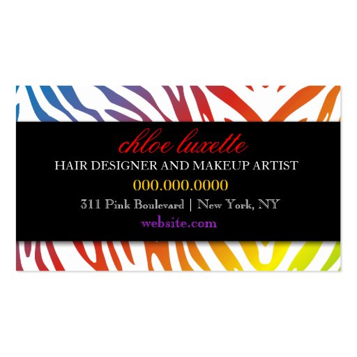 311-True Colors Rainbow | A American Fashionista Business Card Templates (back side)