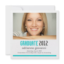 311 Turquoise & Charcoal Graduation Announcement
