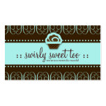 311-Turquoise Swirly Sweet Too Business Card Templates