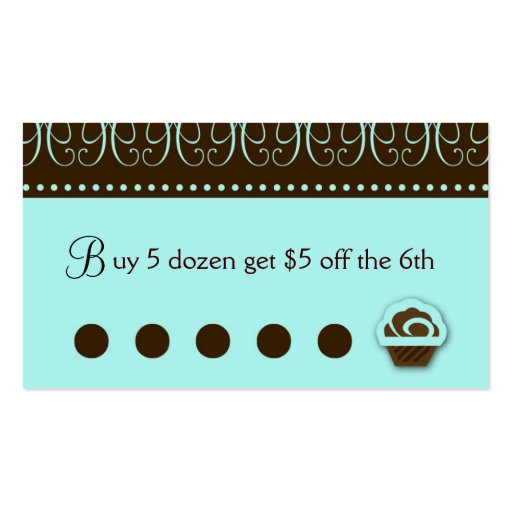 311 Turquoise Swirly Sweet Too Punch Card Business Cards (back side)