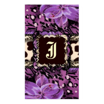 311-UNTAMED LILY LEOPARD & LACE LILAC business cards