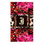 311-UNTAMED LILY LEOPARD &amp; LACE PINK BUSINESS CARDS